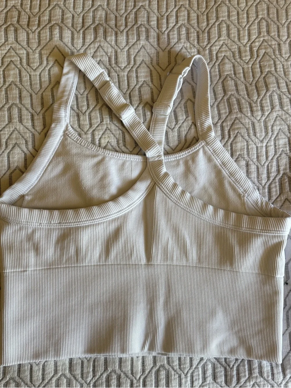ALO Yoga Ribbed white Tank Bodysuit